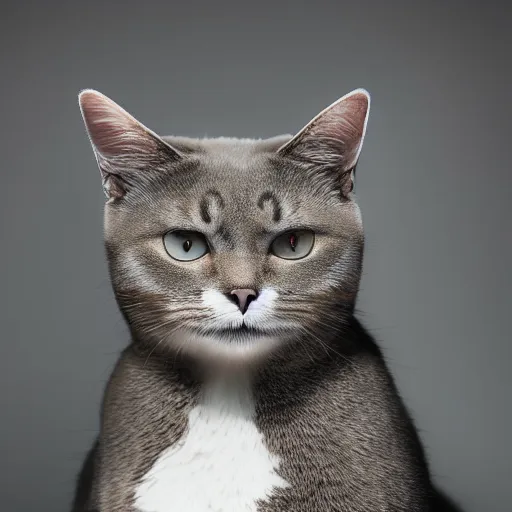 Prompt: a cat made of glass,advertising photo, studio lighting