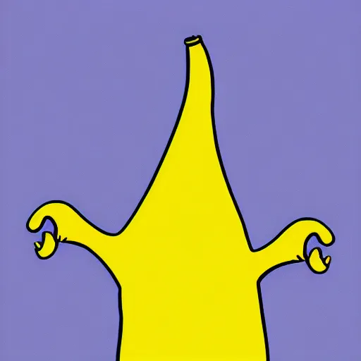 Image similar to banana struggling to put a sock on, cartoon, digital art,