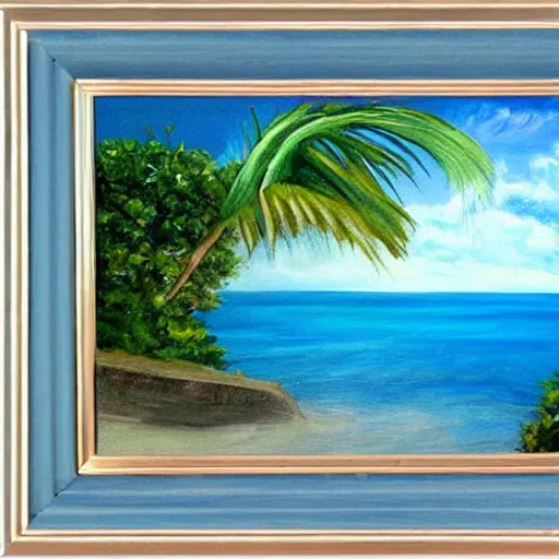 Image similar to saint lucia ocean view ( beautiful ) ( painting )