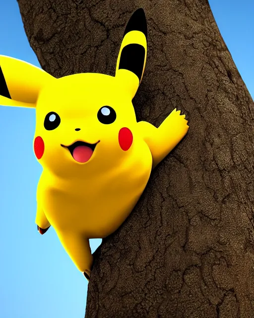 Prompt: portrait of pikachu on tree, trending on artstation, 8 k, highly detailed