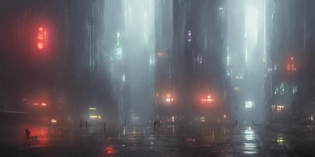 Prompt: an environmental concept art of blade runner 2 0 7 7, highly detailed, environmental light, cinematic by francis tneh