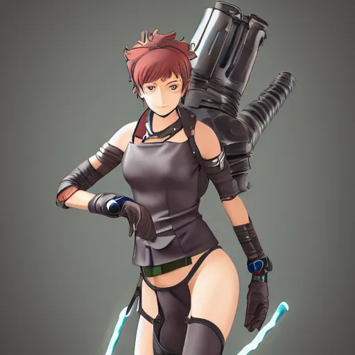 Image similar to portrait of amelia earhart as a cyborg, anime fantasy illustration by tomoyuki yamasaki, kyoto studio, madhouse, ufotable, square enix, cinematic lighting, trending on artstation