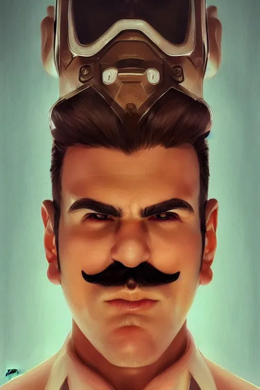 Image similar to gigachad luigi doing sqauts by ilya kuvshinov, ernest khalimov, super mario bros symmetrical face concept art, hyper realistic, intricate, elegent, highly detailed, digital painting, concept art, smooth, sharp, focus, illustration, art by artgerm and greg rutkowski and alphonse mucha, artstation