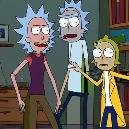 Prompt: live action rick and morty