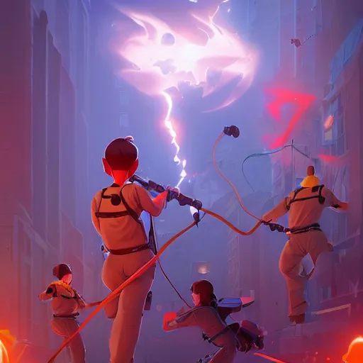 Image similar to hero world ghostbusters, behance hd by jesper ejsing, by rhads, makoto shinkai and lois van baarle, ilya kuvshinov, rossdraws global illumination