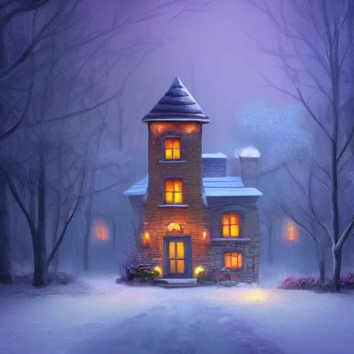 Prompt: a house chimney, magical atmosphere, trending on artstation, 30mm, by Evgeny Lushpin trending on ArtStation, deviantart, high detail, stylized portrait