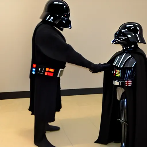 Image similar to darth vader meeting pingu