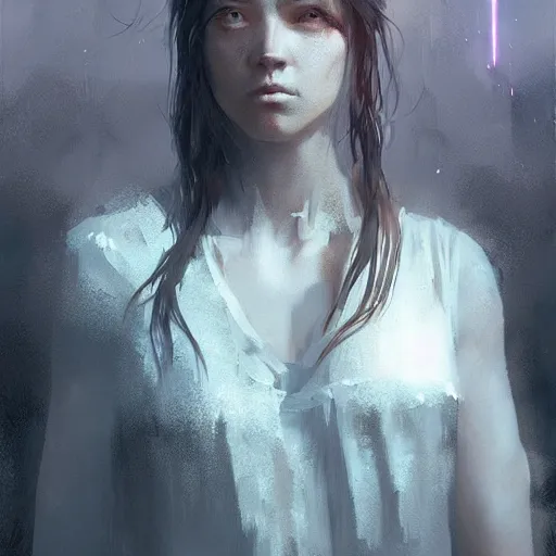 Prompt: girl during the last days of humanity, digital art, portrait, dark fantasy, by greg rutkowski