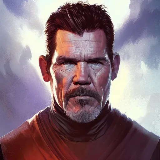 Prompt: A portrait of Josh Brolin, sith, star wars art, art by greg rutkowski, matte painting, trending on artstation