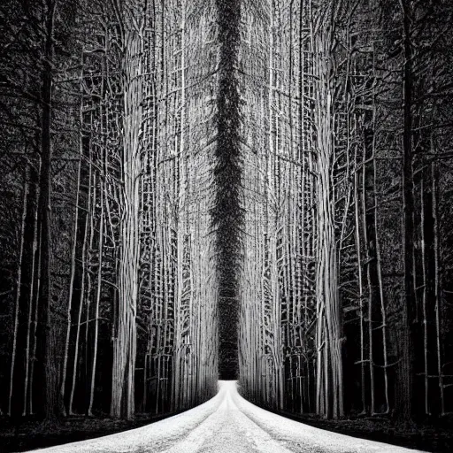 Image similar to a picture that does not show a human being, but is an optical illusion, but many recognize a human being in the structures. it could be trees that are such that the shape represents the shape of a human being.