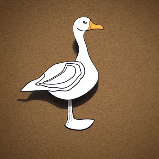 Image similar to cute goose, stylized, full body, digital paint, diecut, sticker