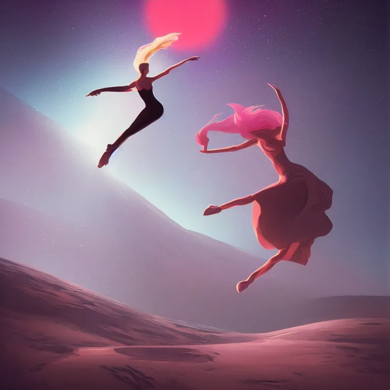 Prompt: dancer in the wind by christopher balaskas, retrofuturism, reimagined by industrial light and magic