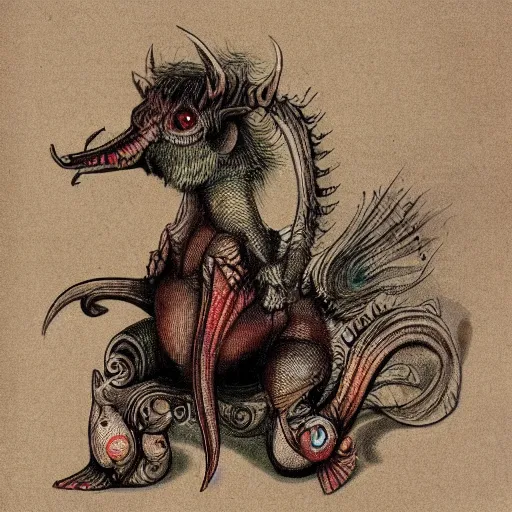 Image similar to adorable freaky bestiary of repressed unconscious emotional chimeras, sweet but deadly