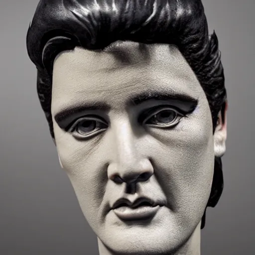 Prompt: a porcelain sculpture of elvis'face in the style of thomas schutte, lucid dream series, cinematic, hyper - realistic, finely detailed, ray tracing, 8 k resolution, long - shot, sharp focus, low angle, 3 5 mm photograph, wide lens n - 9