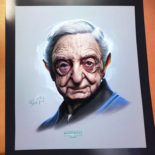 Image similar to Portrait of George Soros as the emperor palpatine made by stanly artgerm lau, wlop, rossdraws, james jean, andrei riabovitchev ,marc simonetti