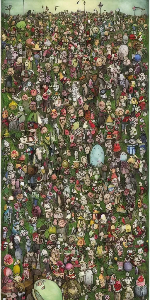 Image similar to an easter parade by alexander jansson and where's waldo