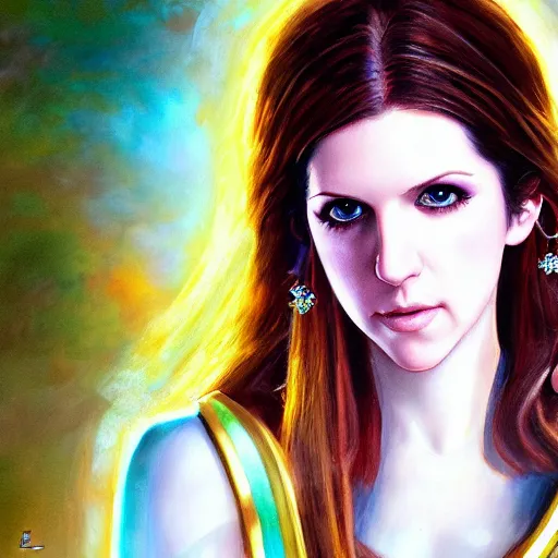 Prompt: realistic Portrait painting of Anna Kendrick as Athena from Saint Seiya, made by Michaelangelo, physical painting, Sharp focus,digital art, bright colors,fine art, trending on Artstation, unreal engine.