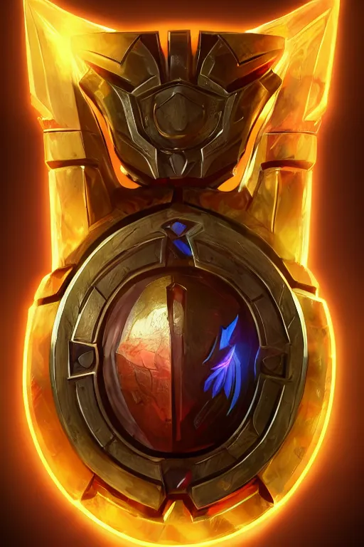 Image similar to shield fantasy epic legends game icon stylized digital illustration radiating a glowing aura global illumination ray tracing hdr fanart arstation by ian pesty and katarzyna da „ bek - chmiel