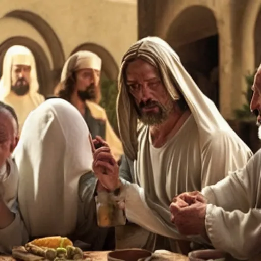 Image similar to cate blanchett as Jesus in the last supper