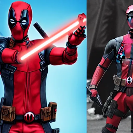 Image similar to deadpool in star wars