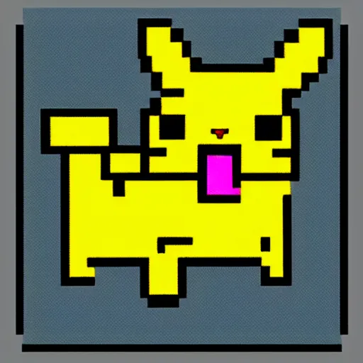 Prompt: pixel art of pikachu the god in the style of Paul Robertson