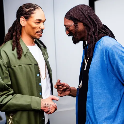 Image similar to Snoop Dogg meeting Chris Warner on the set of Shortland Street