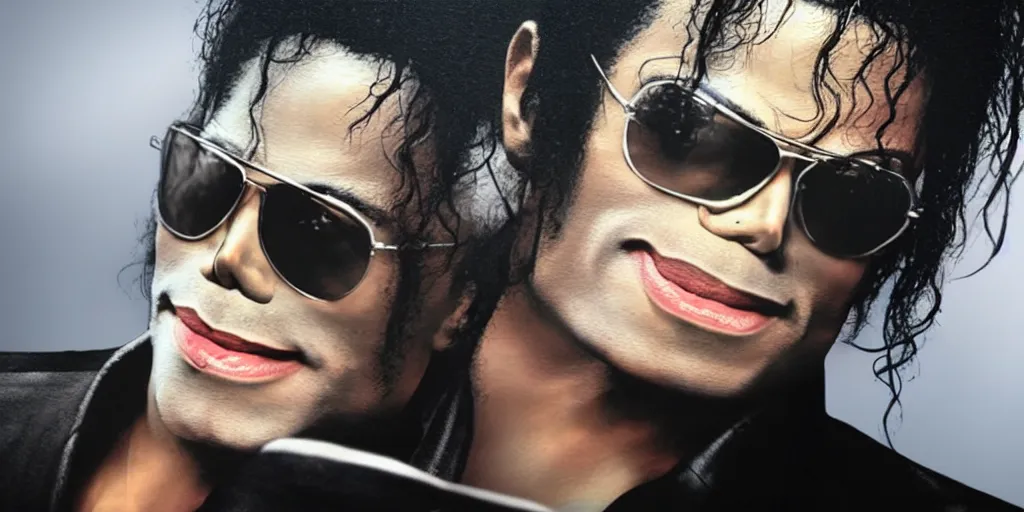 Image similar to michael jackson this is it by himself 2 0 0 9 style wearing shades, studio solo, this is it style, photo real, motion blur, solo, by himself, heroic pose, real life, spotted, ultra realistic face, accurate, 4 k, movie still, uhd, sharp, detailed, cinematic, render, modern