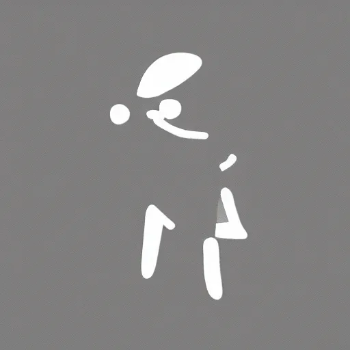 Image similar to a child running, image suitable for use as an icon, simple cartoon style, background is monochrome