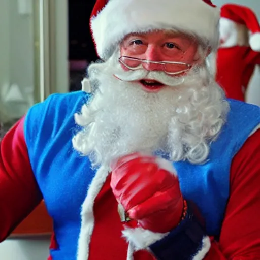 Image similar to santa claus as captain america,