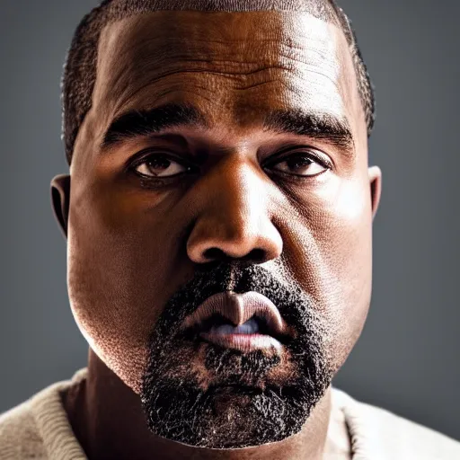 Image similar to the face of old kanye west at 6 2 years old, portrait by julia cameron, chiaroscuro lighting, shallow depth of field, 8 0 mm, f 1. 8