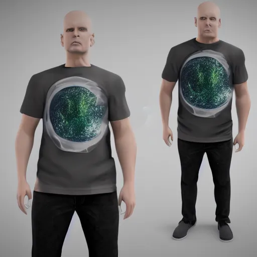 Prompt: a shirt with a portal to another universe, blender render