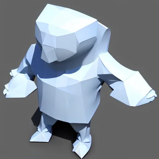 Image similar to poorly rendered low poly 3d model of a popular cartoon character