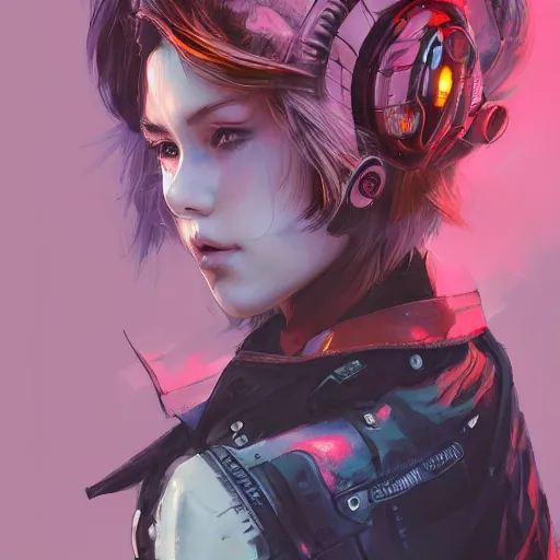 Prompt: A portrait of young punk woman , by Stanley Artgerm Lau, WLOP, Rossdraws, James Jean, Andrei Riabovitchev, Marc Simonetti, and Sakimichan, trending on artstation with a blend of manga-style art, augmented with vibrant composition and color, all filtered through a cybernetic lens, studio lighting, lit by flashing pixel light, cinematic lightning, medium shot, mid-shot, highly detailed, trending on artstation, Unreal Engine 4k, cinematic wa