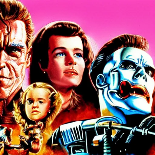 Prompt: terminator, wizard of oz, technicolour,