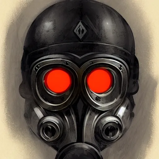 Image similar to concept art of gas mask for a secret society by jama jurabaev, brush hard, artstation, cgsociety, high quality, brush stroke