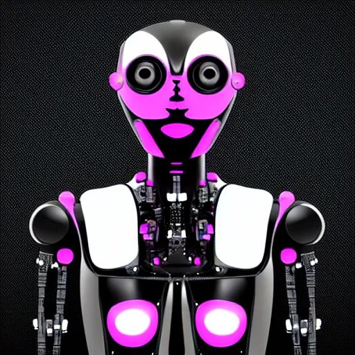 Prompt: beautiful robot humanoid, black and pink tones