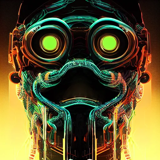 Image similar to portrait of a squid monster. intricate abstract. cyberpunk, intricate artwork. neon eyes, by Tooth Wu, wlop, beeple. octane render, trending on artstation, greg rutkowski very coherent symmetrical artwork. cinematic, hyper realism, high detail, octane render, 8k, minimalistic, hyperrealistic surrealism, award winning masterpiece with incredible details, a surreal vaporwave liminal space, highly detailed, trending on ArtStation