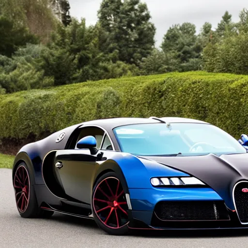 Image similar to andrew tate driving a bugatti