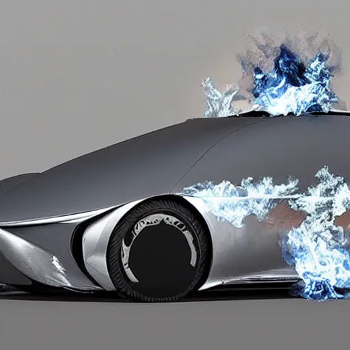 Prompt: concept fire car