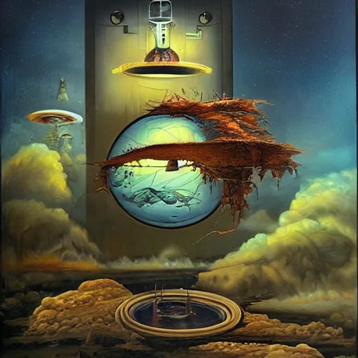 Image similar to otherworldly science fiction surrealism by Chris Mars.