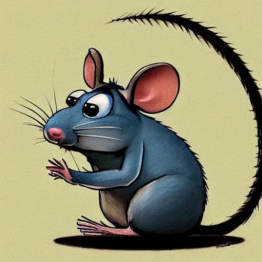 Prompt: cute rat pixar concept art