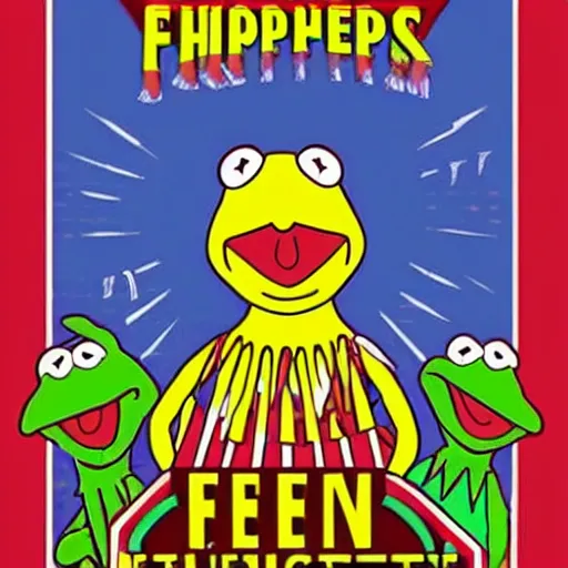 Image similar to a concert poster for the muppets in the style of jefferson airport