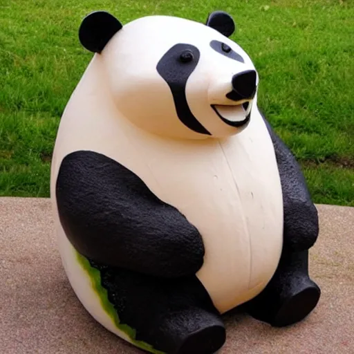 Image similar to watermelon sculpture of a panda