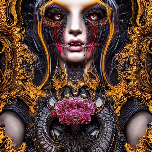 Image similar to queen of demons, ornate and intricate, hyper detailed, stunning, surreal, 4 k, octane render