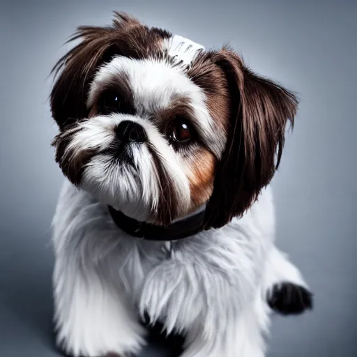 Prompt: Stylized Professional Photograph of a Robot Shih Tzu