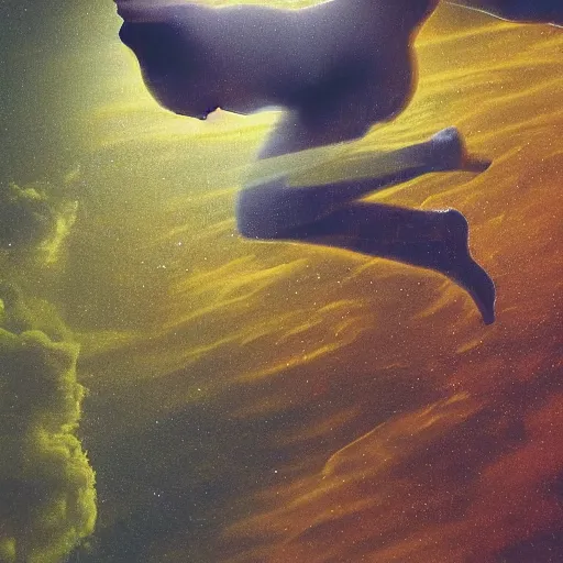 Prompt: A person floating through space in a lucid dream by Hardy, David A.