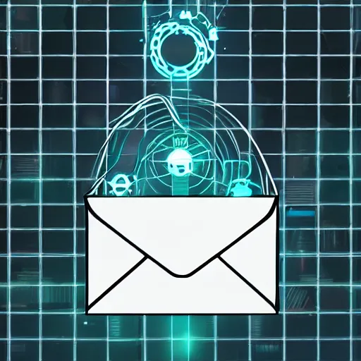 Prompt: Medium shot of a mysterious envelope, digital illustration, Android Netrunner