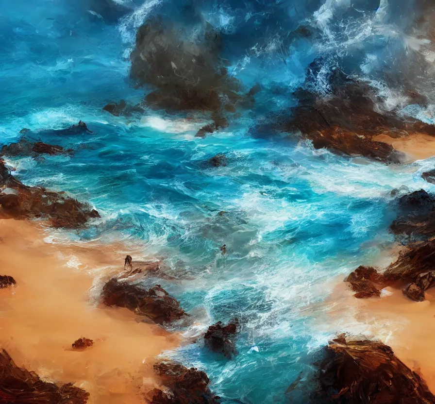 Image similar to travel, maori, ocean, abstract, oil painting, unreal engine 5, wallpaper, 8 k, ultra detailed, realistic photo, artstation