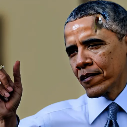 Prompt: Barack Obama smoking a blunt, photograph, 2018, Reuters