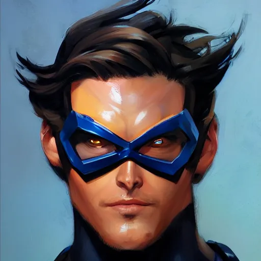 Image similar to greg manchess portrait painting of scott summers aka cyclops as overwatch character, medium shot, asymmetrical, profile picture, organic painting, sunny day, matte painting, bold shapes, hard edges, street art, trending on artstation, by huang guangjian and gil elvgren and sachin teng